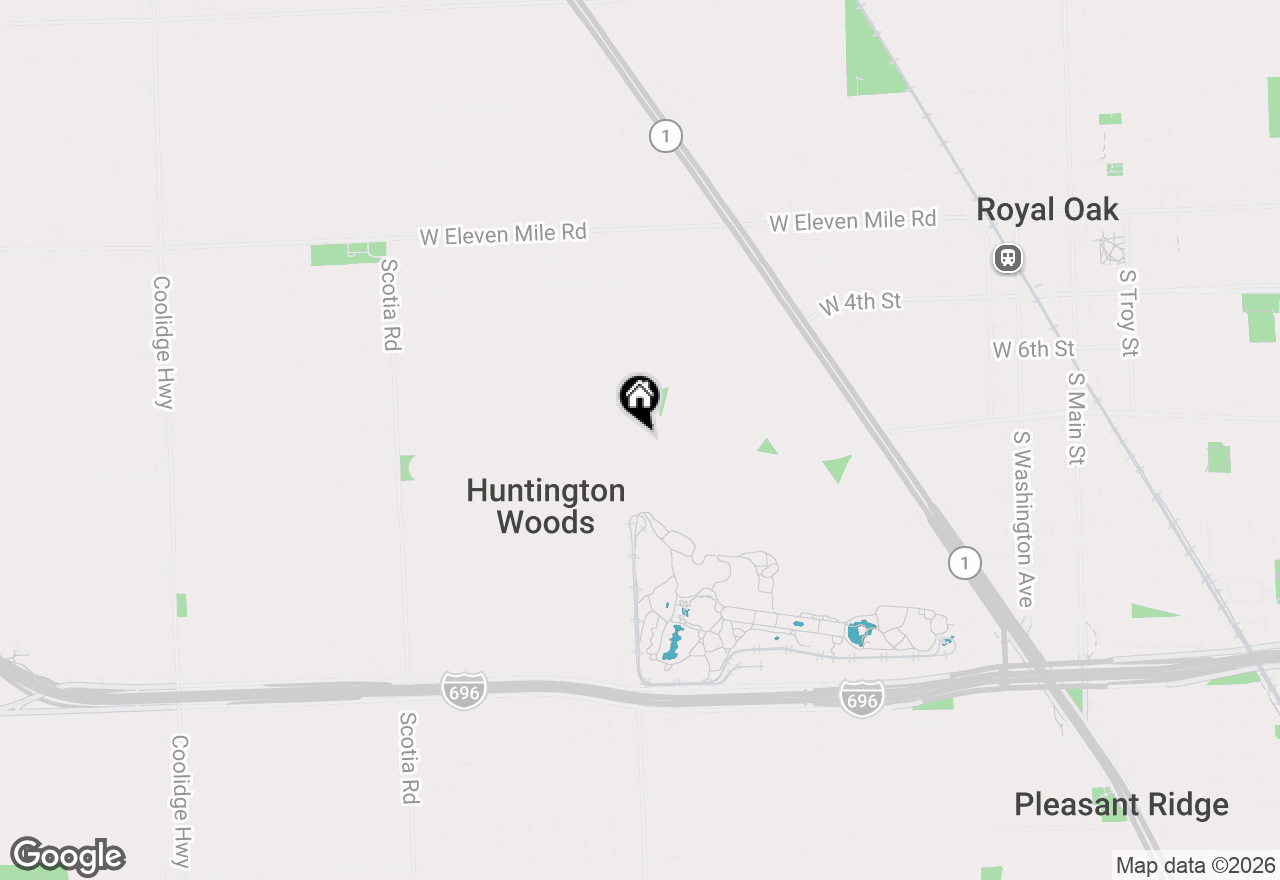 Map of 8926 Lincoln Drive, Huntington Woods, MI 48070