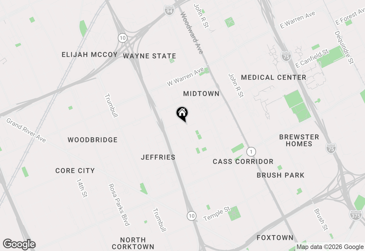 Map of 701 W Canfield Street #4, Detroit, MI 48201