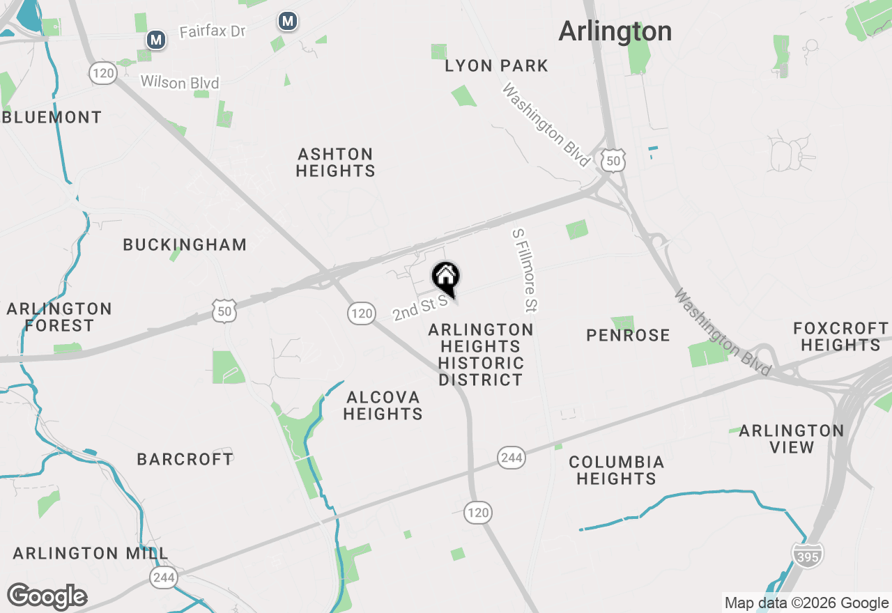 Map of 204 S Ivy Street, Arlington, VA 22204