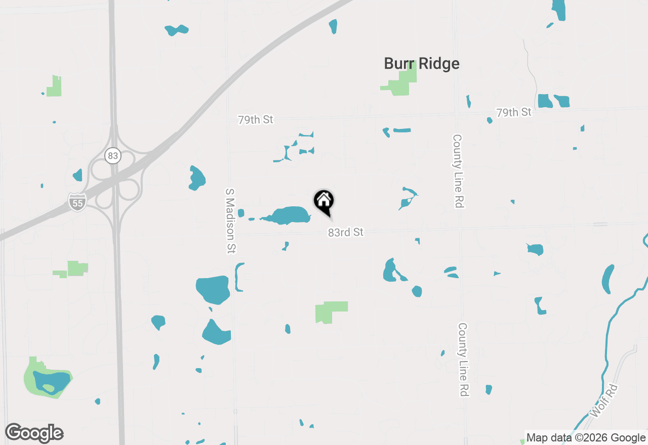 Map of 8261 Lake Ridge Drive, Burr Ridge, IL 60527