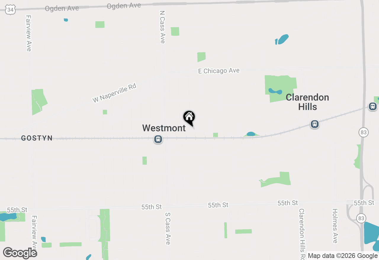 Map of 108 E Burlington Avenue, Westmont, IL 60559