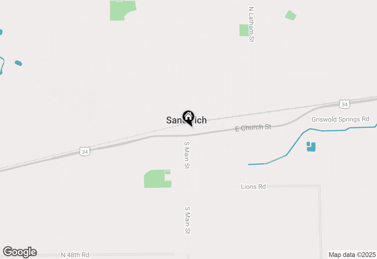 Map of 8 E Railroad Street #8, Sandwich, IL 60548