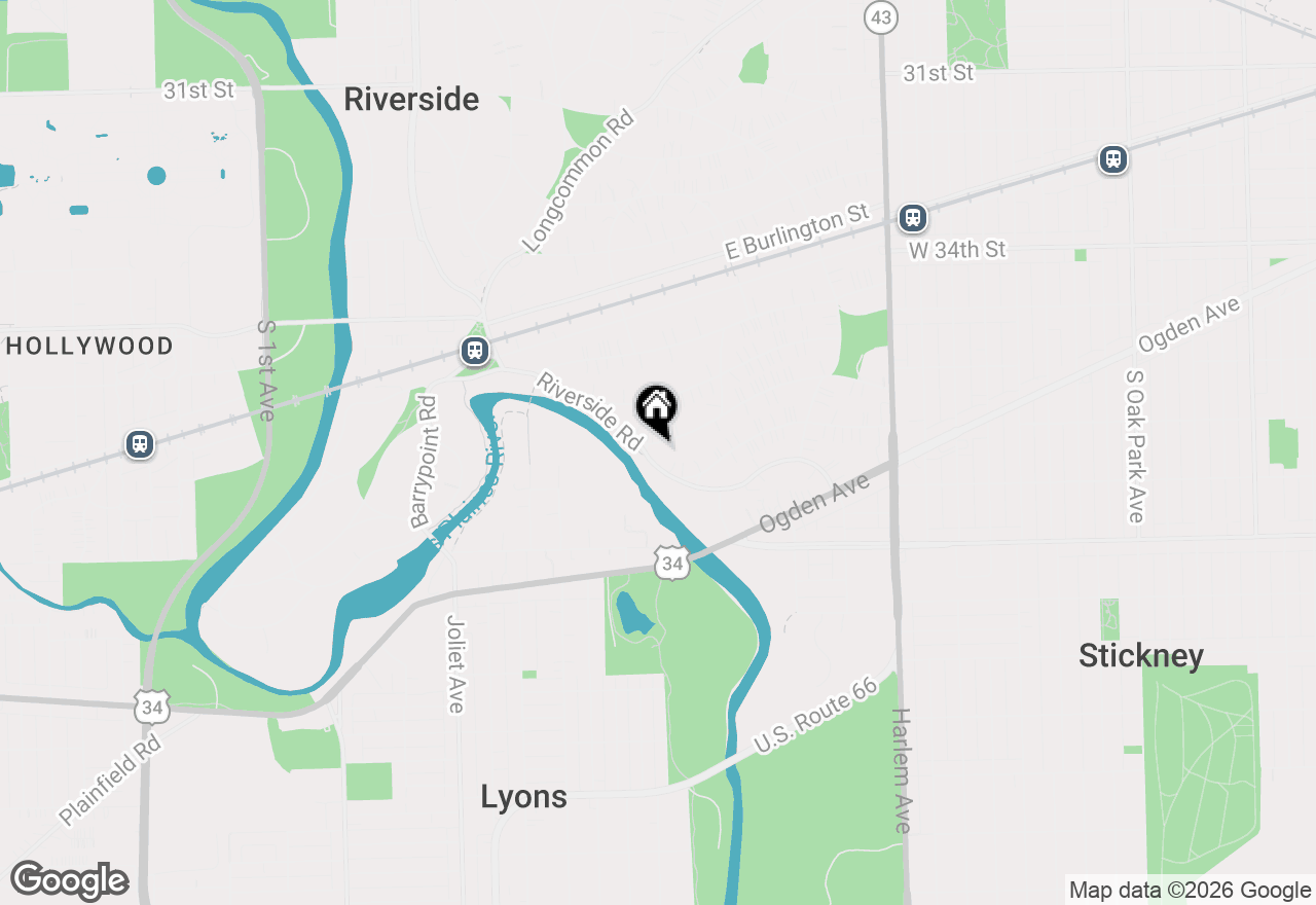 Map of 176 Riverside Road, Riverside, IL 60546
