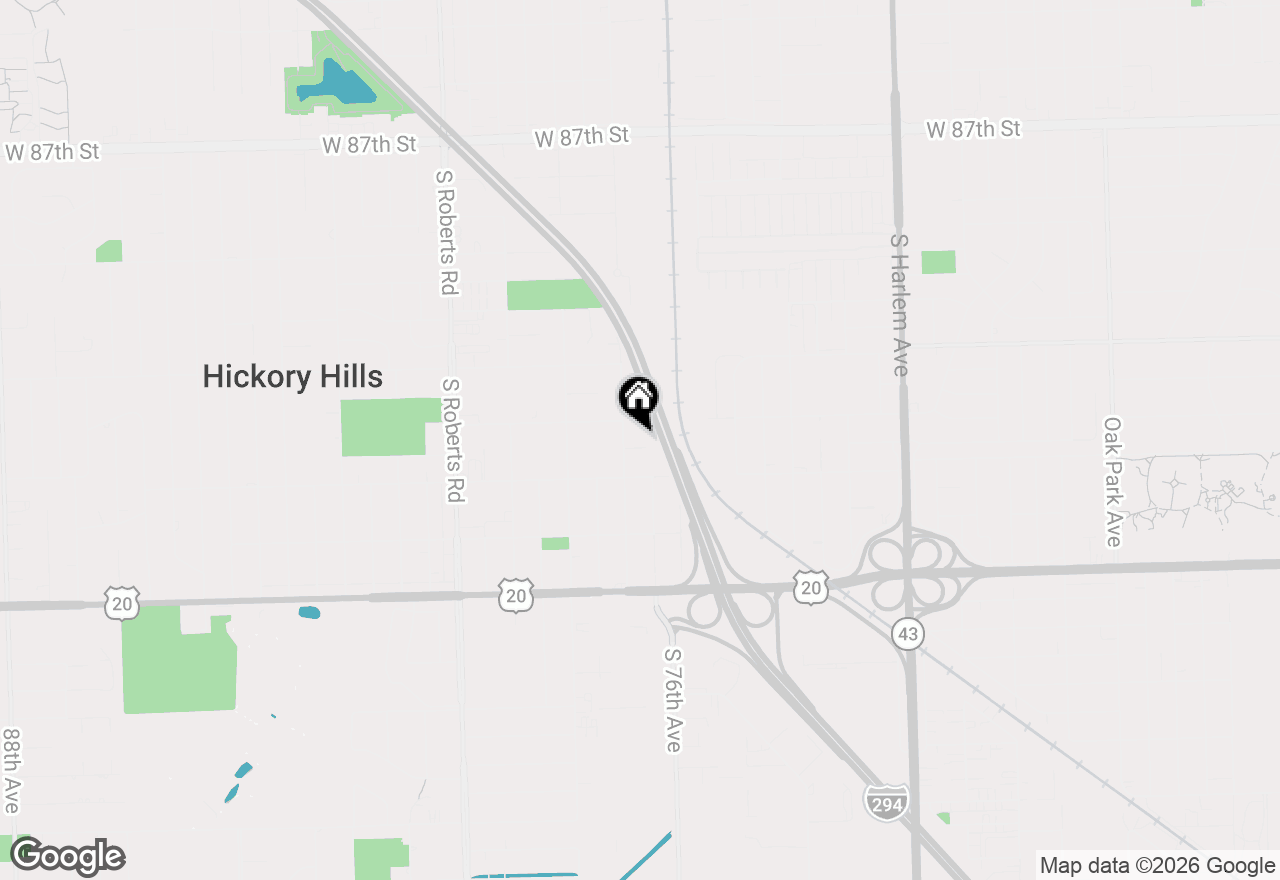 Map of 7642 W 92nd Place, Hickory Hills, IL 60457