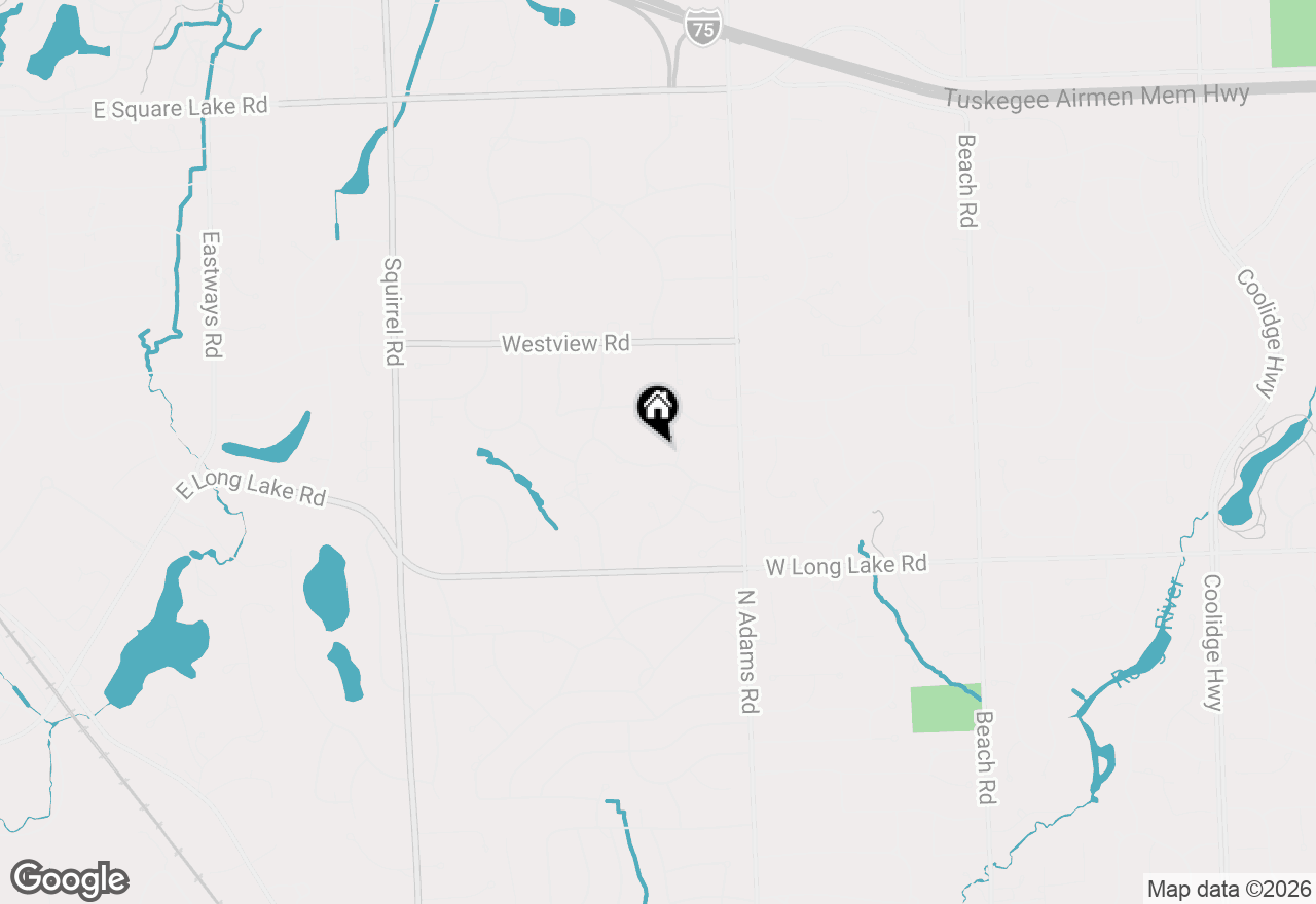 Map of 1041 Greentree Road, Bloomfield Hills, MI 48304