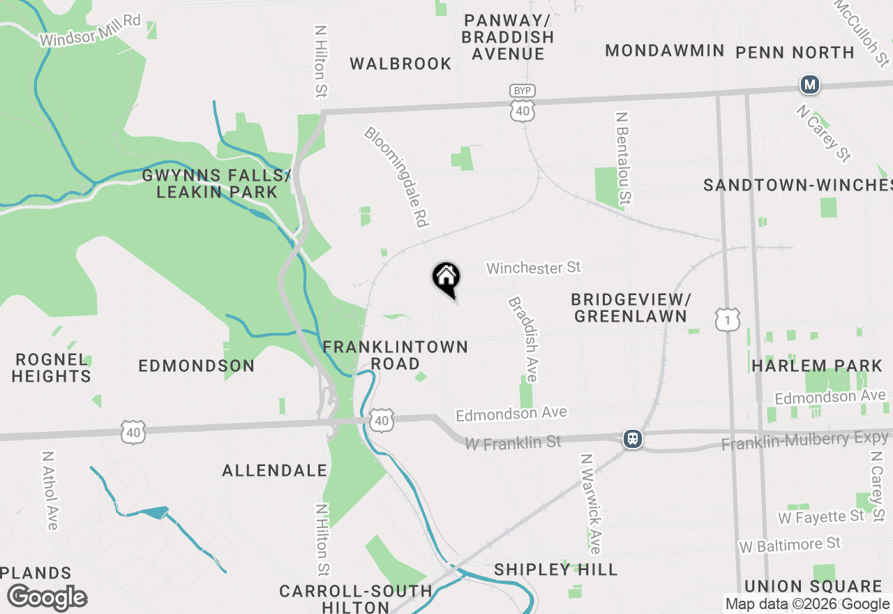 Map of 1009 Poplar Grove Street, Baltimore, MD 21216