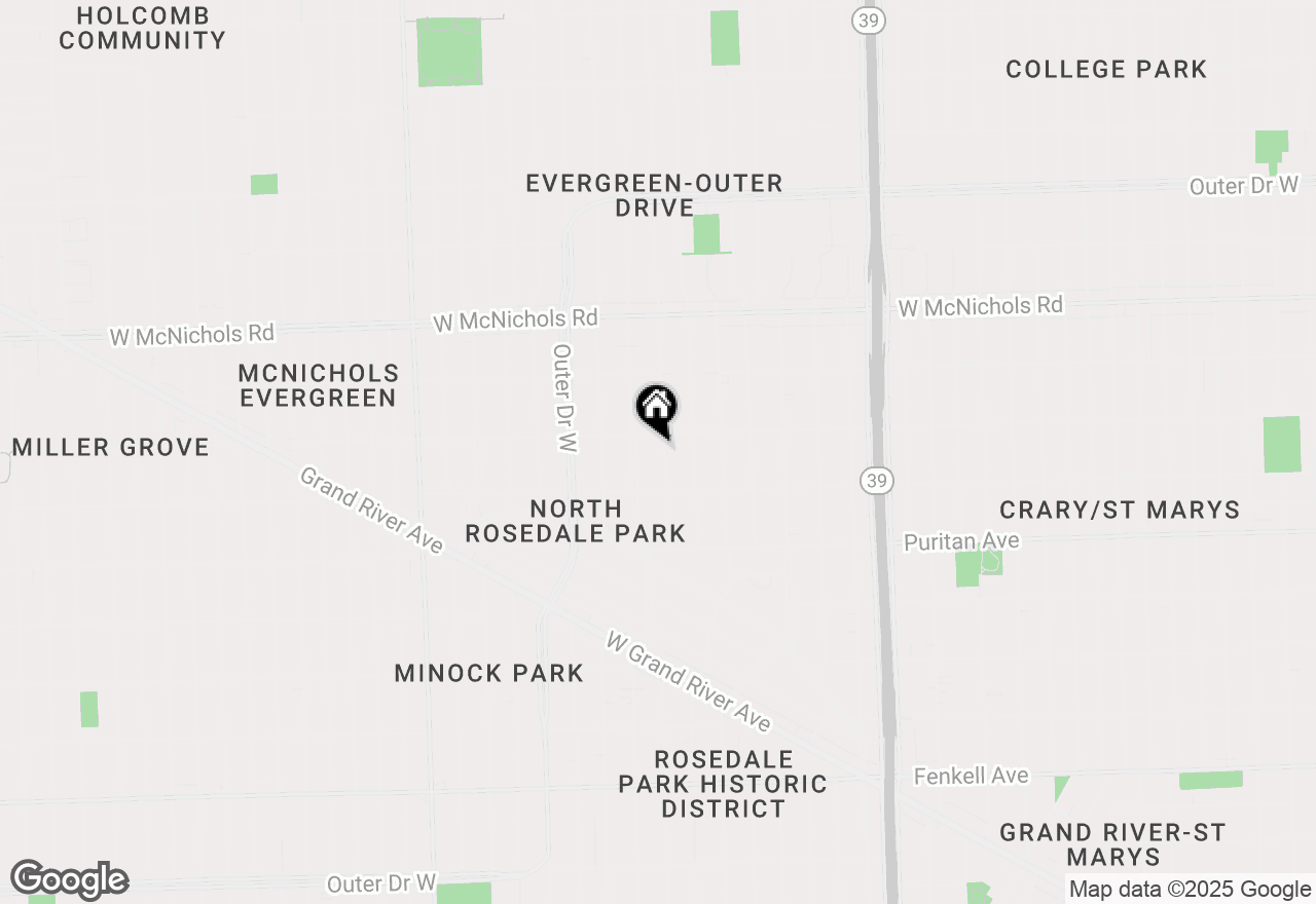 Map of 16585 Sunderland Road, Detroit, MI 48219
