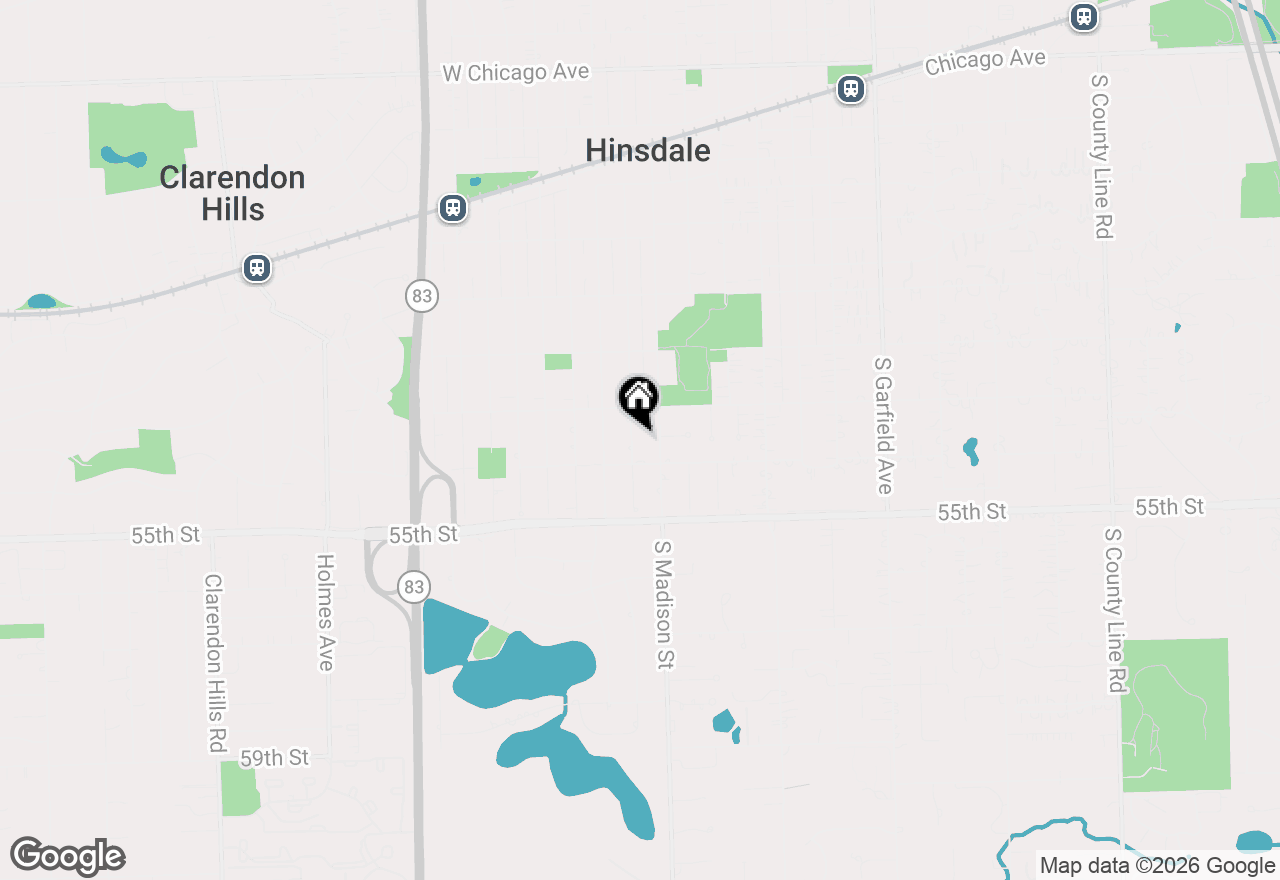 Map of 829 S Thurlow Street, Hinsdale, IL 60521