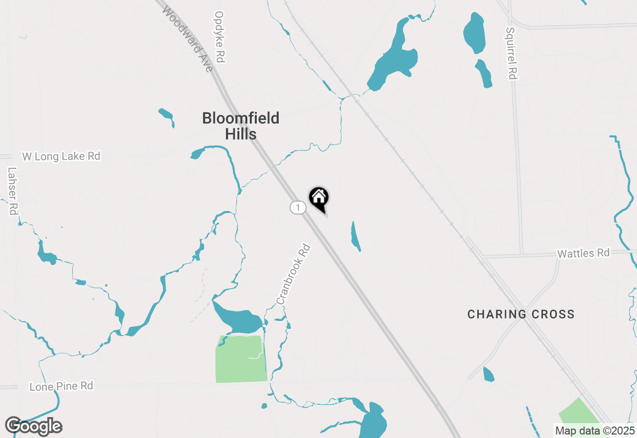 Map of 1076 Stratford Lane, Bloomfield Hills, MI 48304
