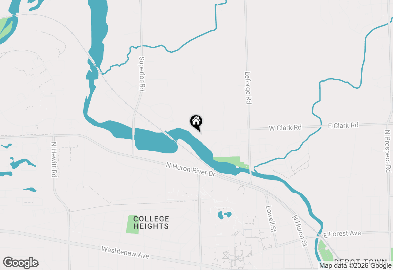 Map of 1111 W Clark Road, Ypsilanti, MI 48198