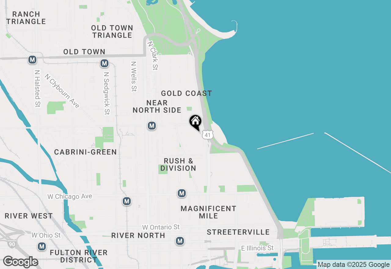 Map of 73 E Elm Street #6C, Chicago, IL 60611