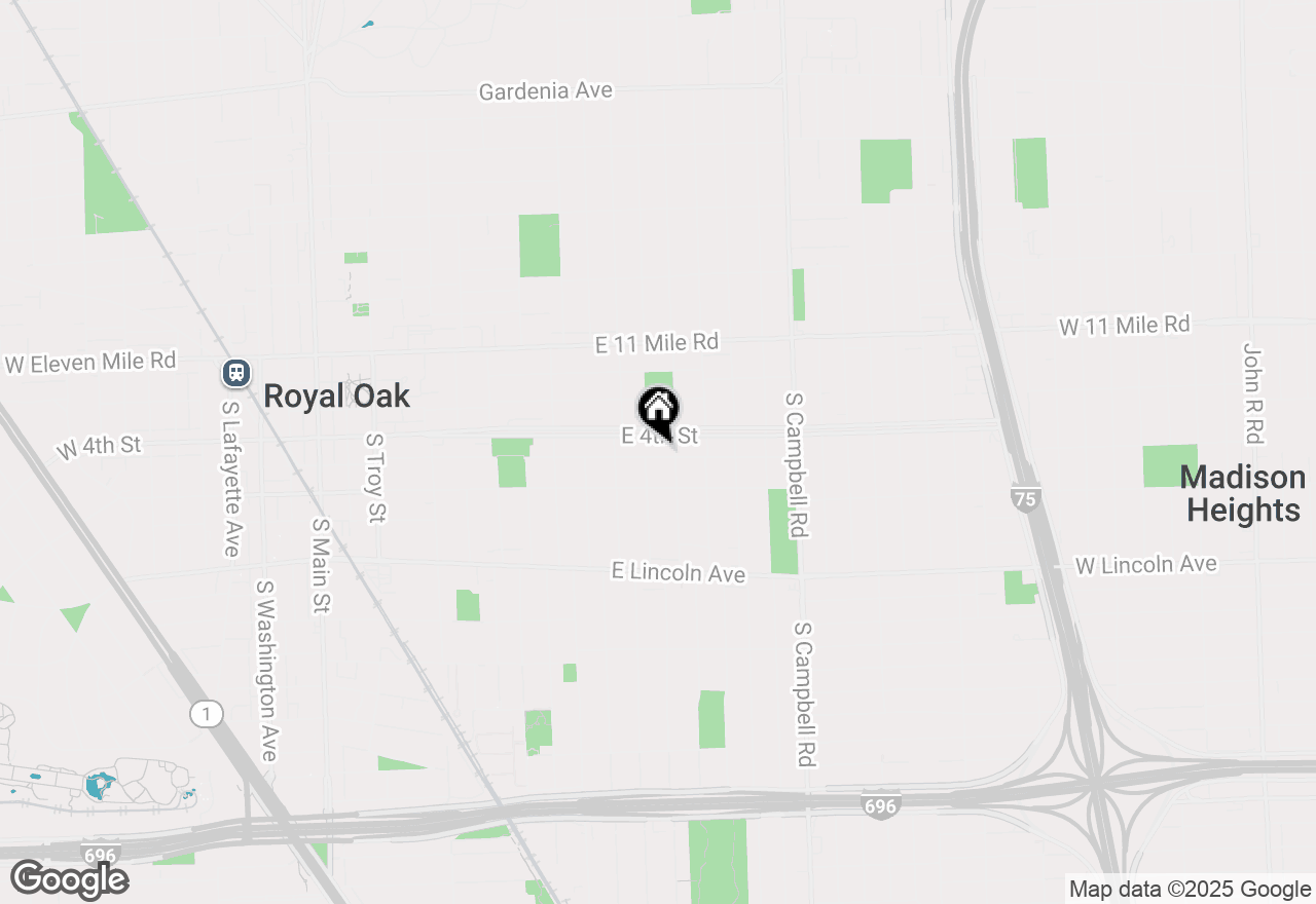 Map of 1213 E 5th Street, Royal Oak, MI 48067