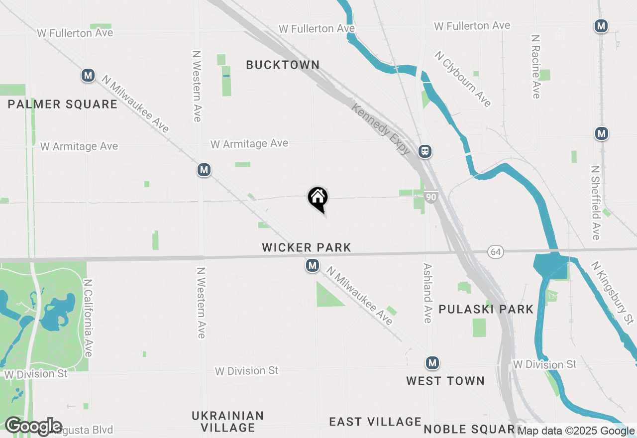 Map of 1717 N Damen Avenue #PH, Chicago, IL 60622