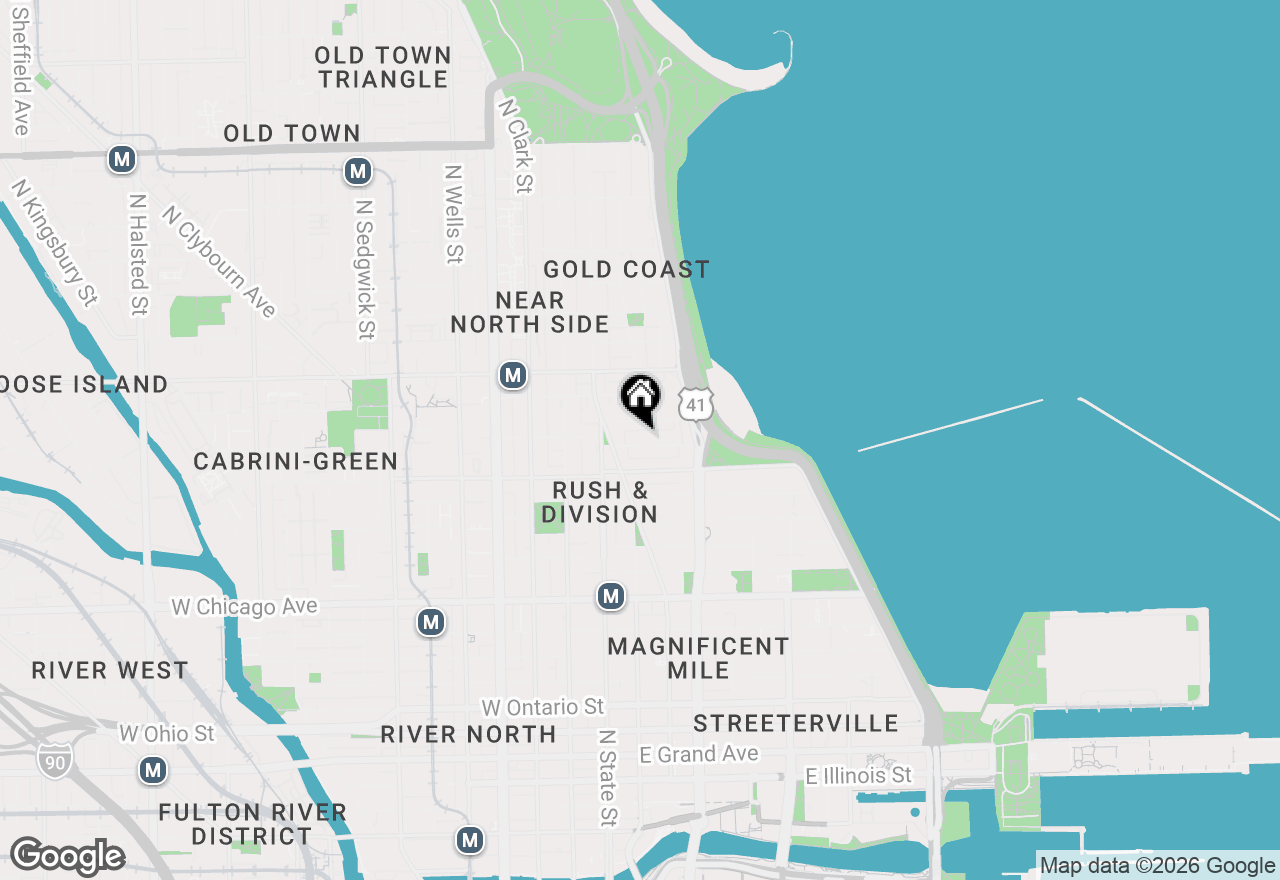 Map of 50 E Bellevue Place #2403, Chicago, IL 60611
