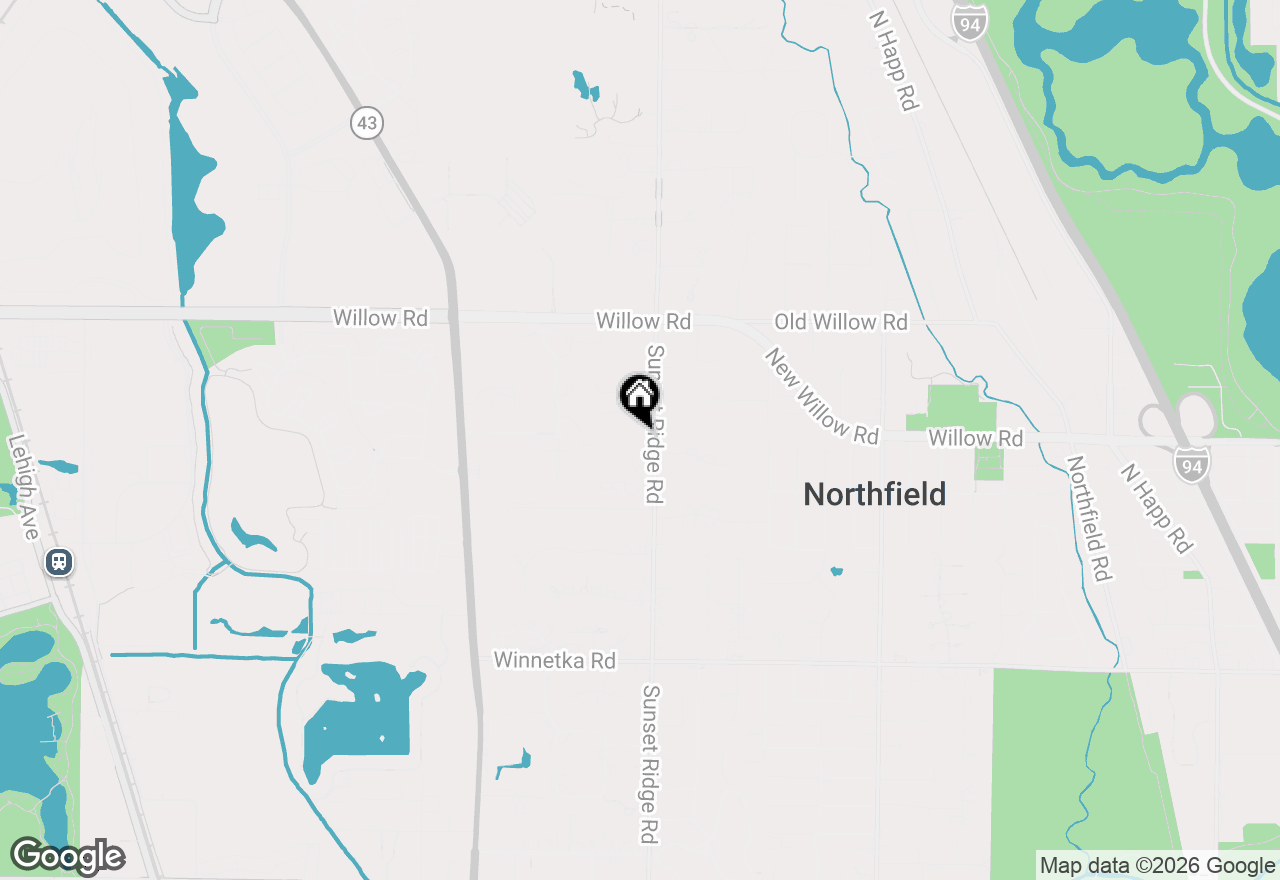Map of 306 Sunset Ridge Road, Northfield, IL 60093