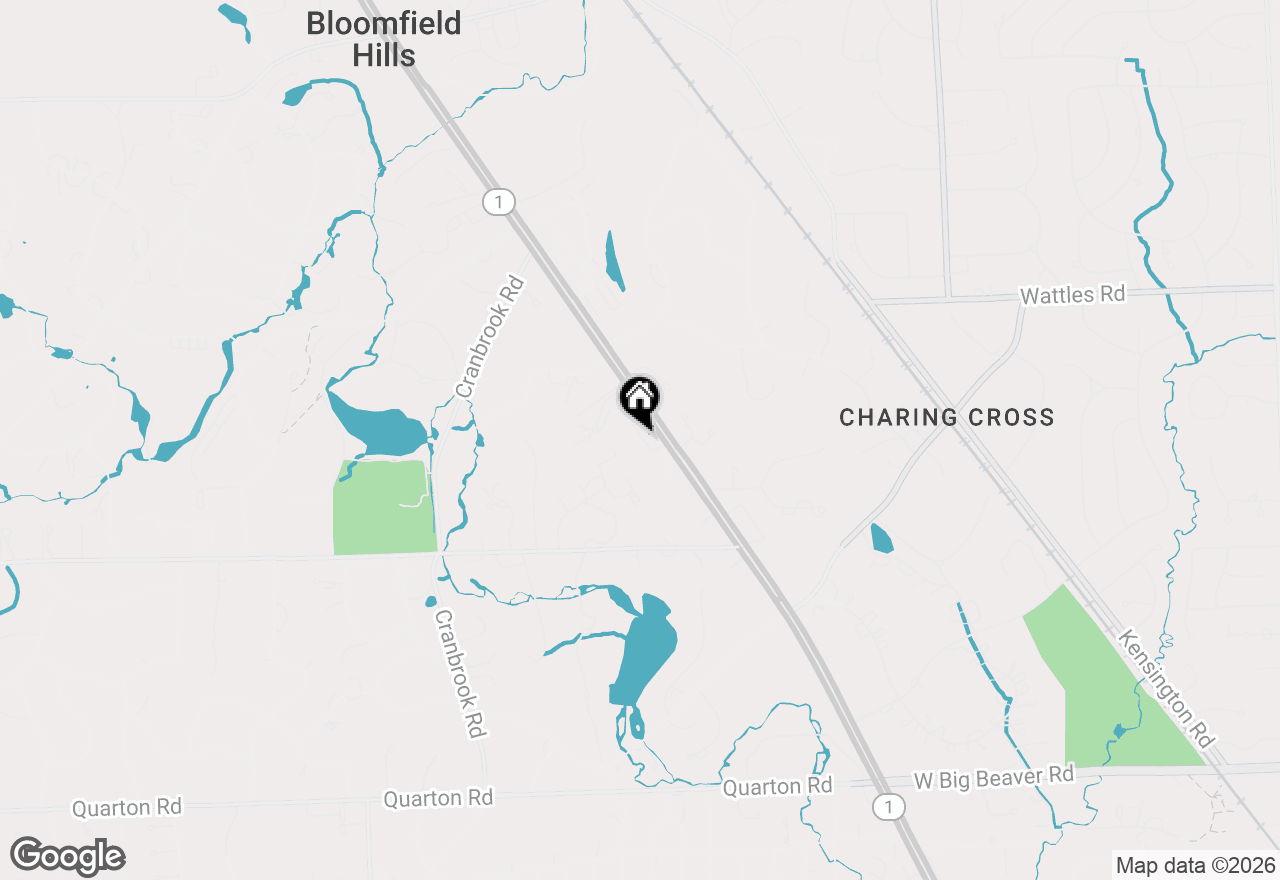Map of 33 Boulder Lane, Bloomfield Hills, MI 48304