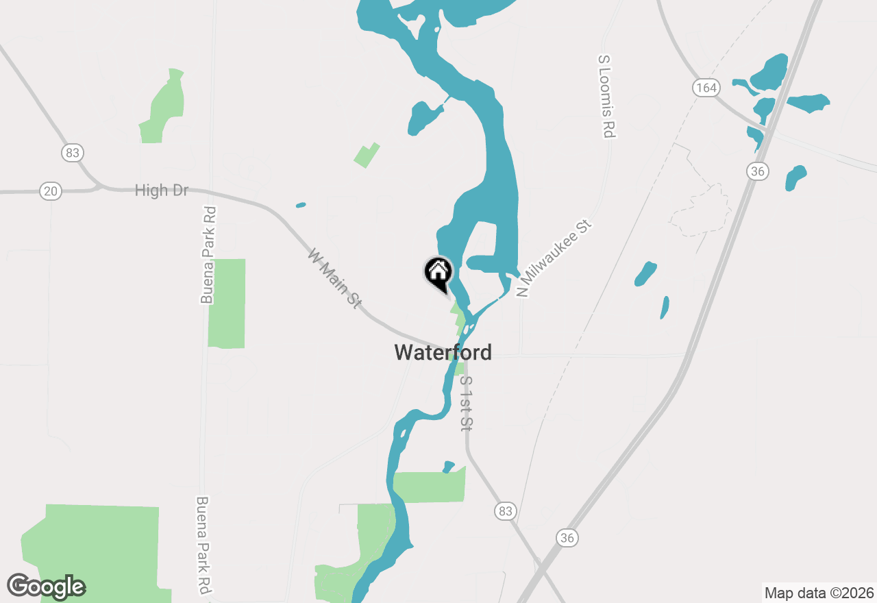 Map of 304 W North St, Waterford, WI 53185