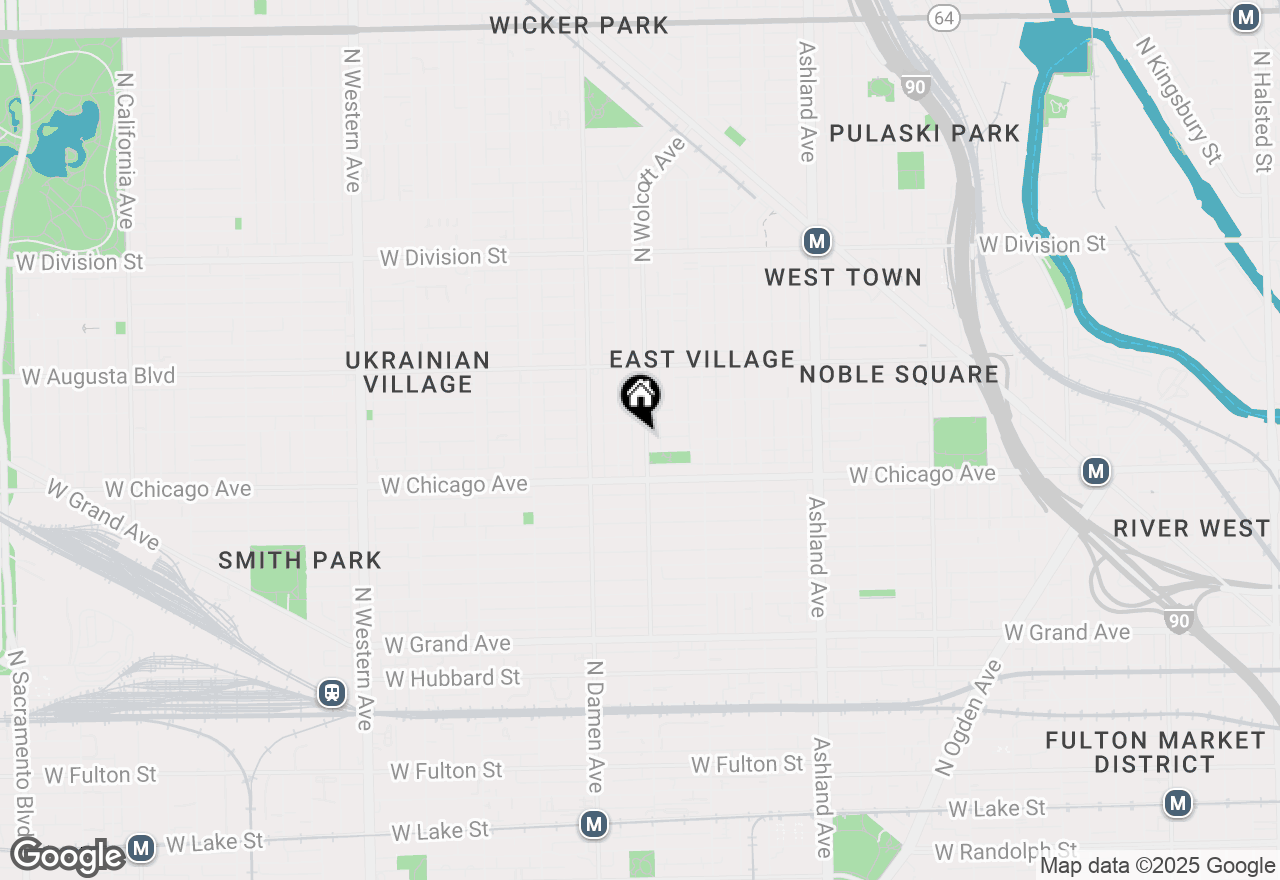 Map of 842 N Wolcott Avenue #B, Chicago, IL 60622