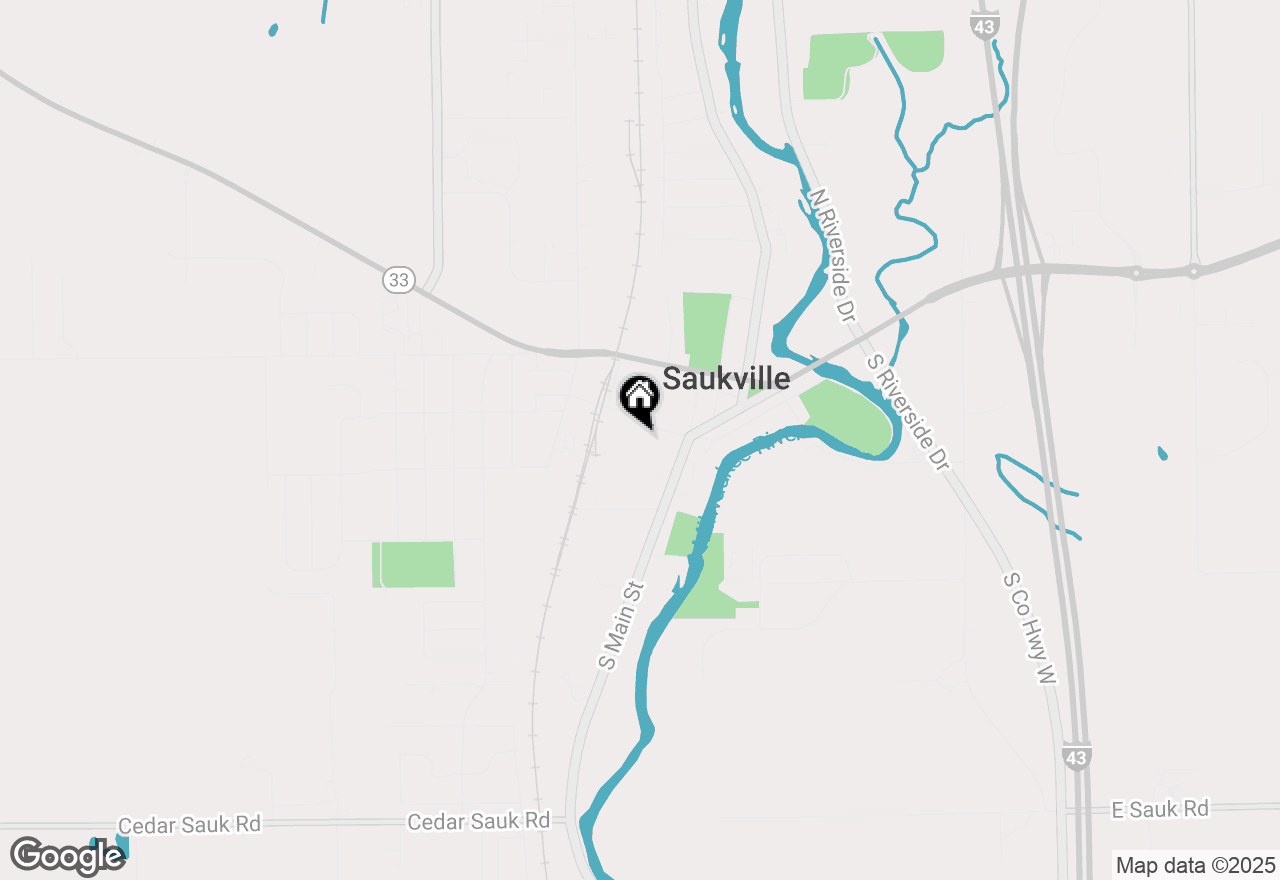 Map of 341 S Dries St, Saukville, WI 53080