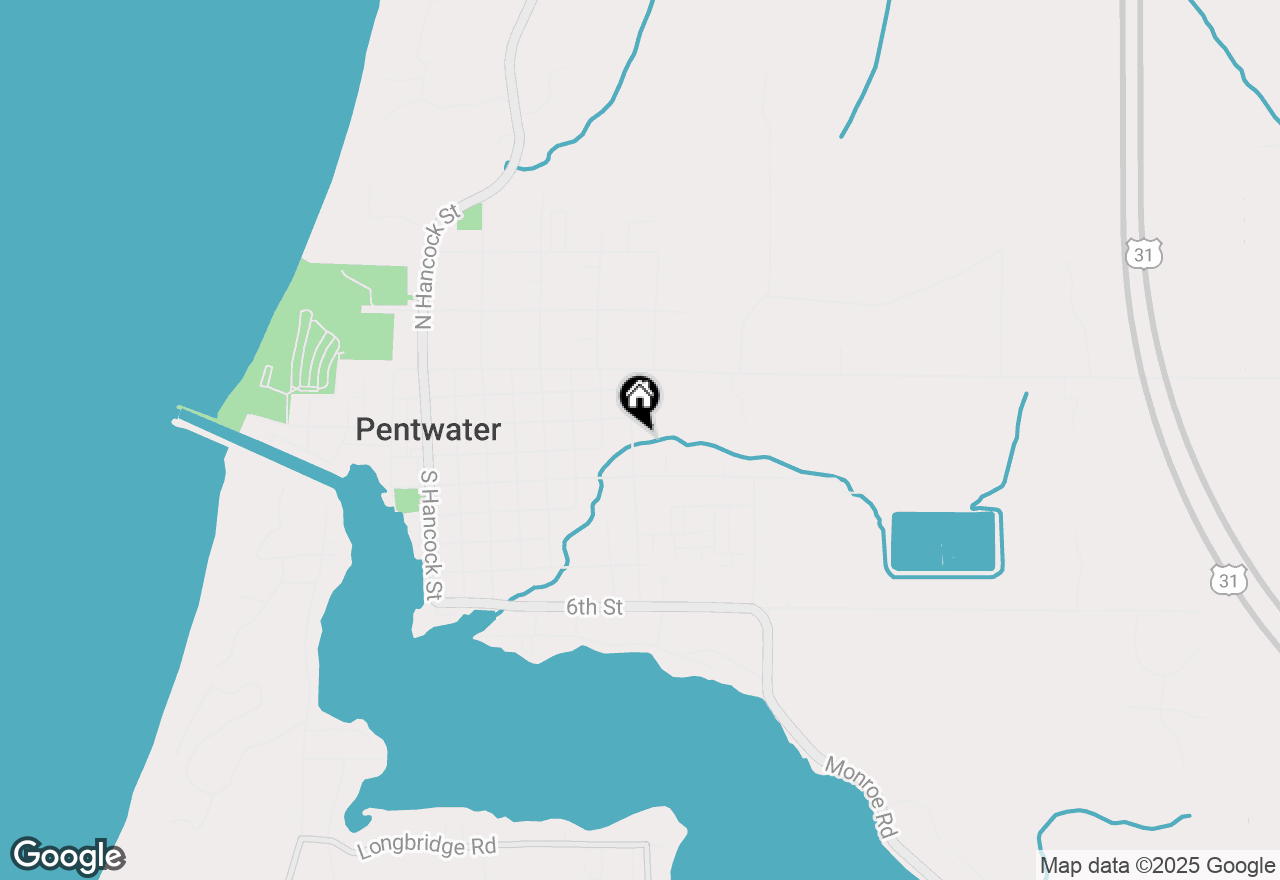 Map of 90 S Clymer Street, Pentwater, MI 49449