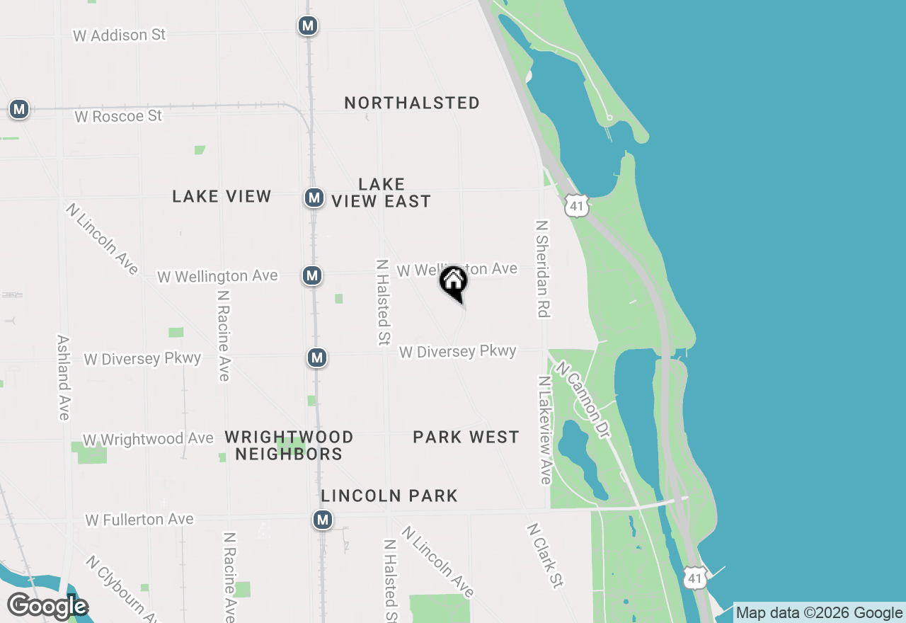 Map of 613 W Surf Street #GARDEN, Chicago, IL 60657