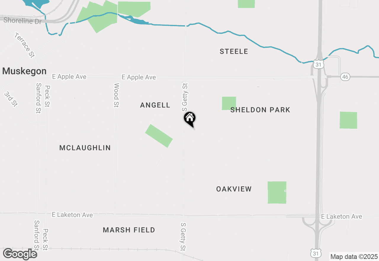 Map of 833 Evanston Avenue, Muskegon, MI 49442