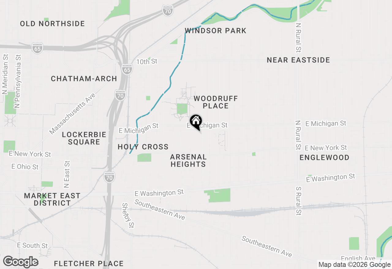Map of 448 N State Avenue Se, Indianapolis, IN 46201