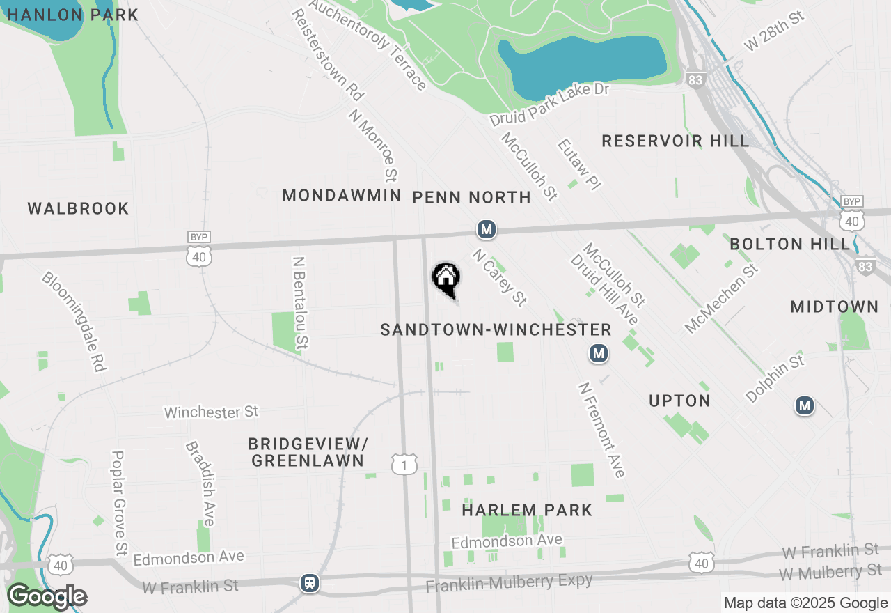 Map of 1703 Baker Street, Baltimore, MD 21217