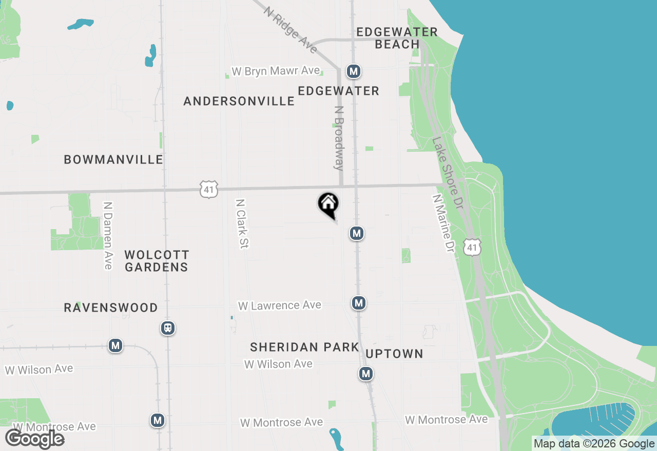 Map of 1226 W Winnemac Avenue #3S, Chicago, IL 60640