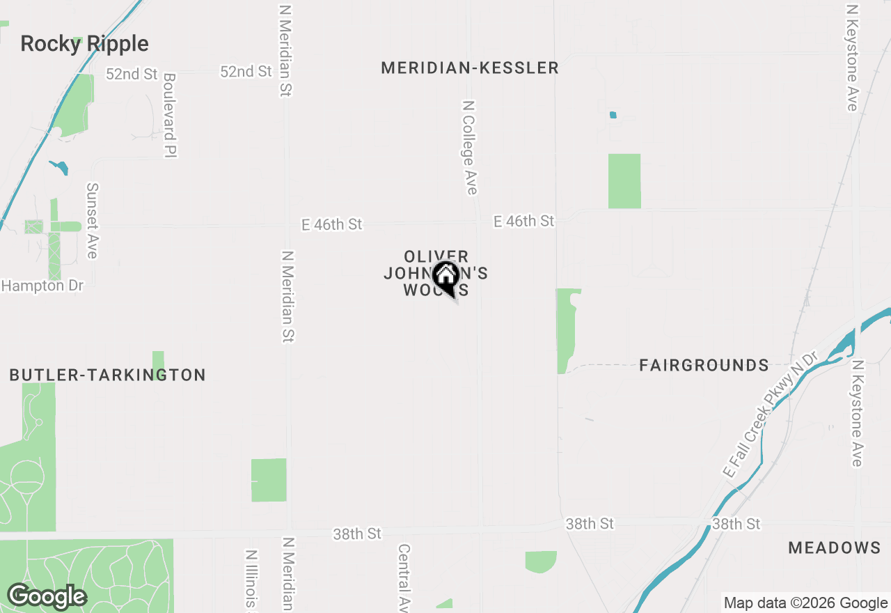 Map of 4348 Broadway Street, Indianapolis, IN 46205