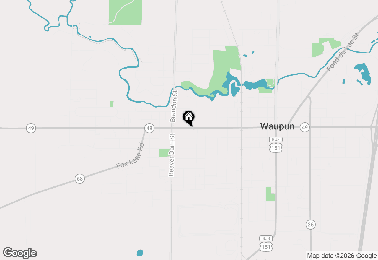 Map of 499 W Main Street, Waupun, WI 53963