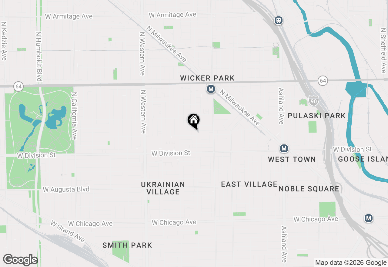 Map of 1304 N Hoyne Avenue #3, Chicago, IL 60622