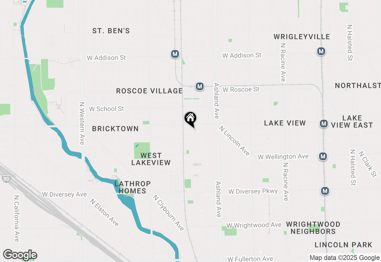 Map of 1734 W Fletcher Street, Chicago, IL 60657