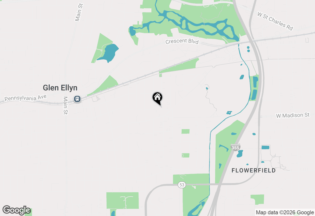 Map of 844 Hillside Avenue, Glen Ellyn, IL 60137