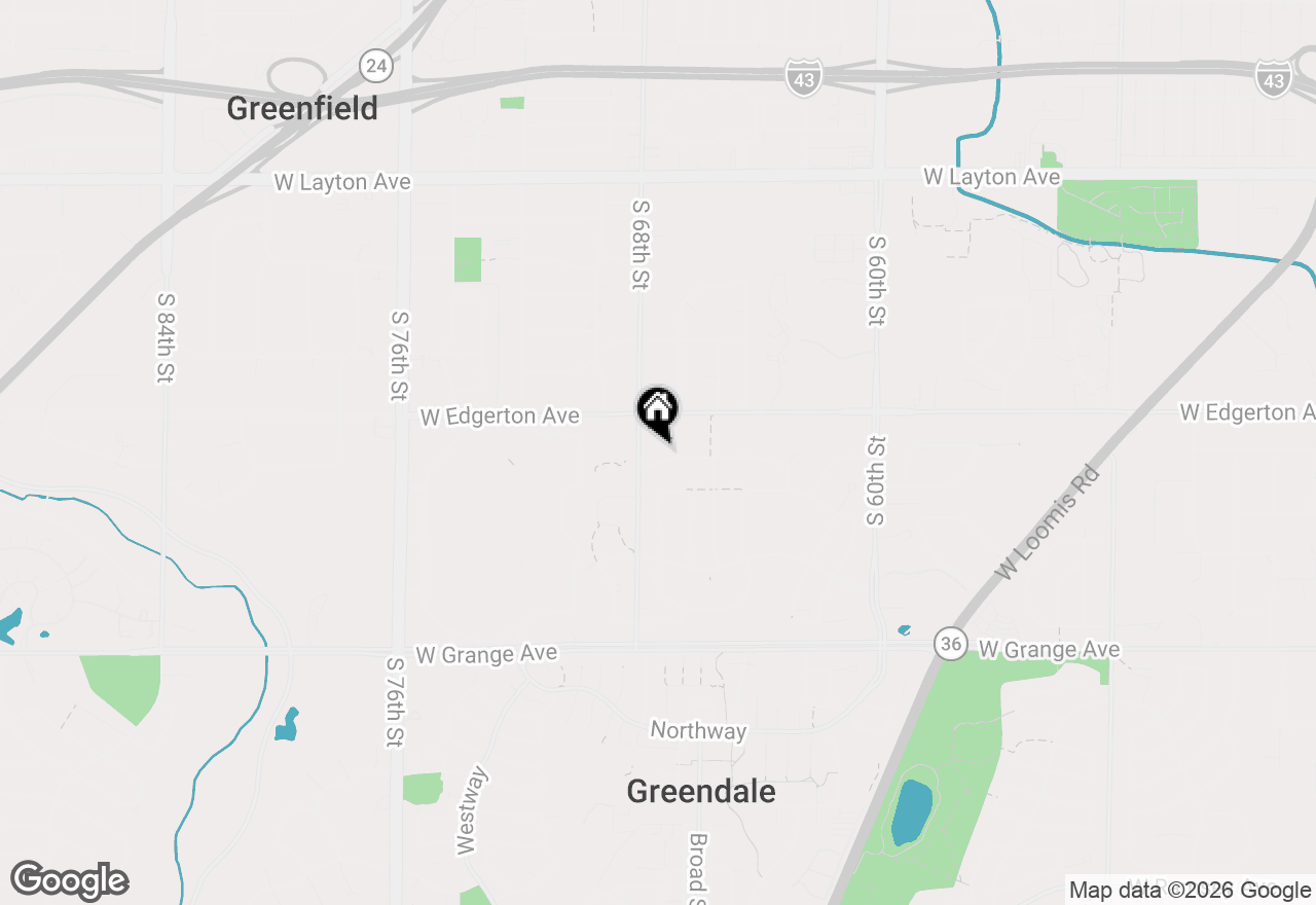 Map of 6712 Manchester Dr, Greendale, WI 53129