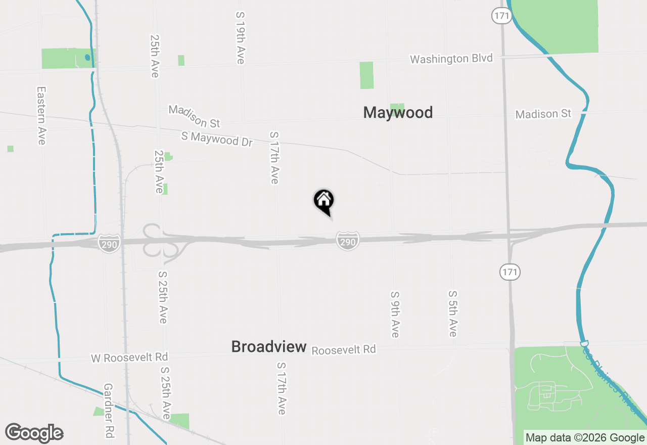 Map of 1627 S 14th Avenue, Maywood, IL 60153