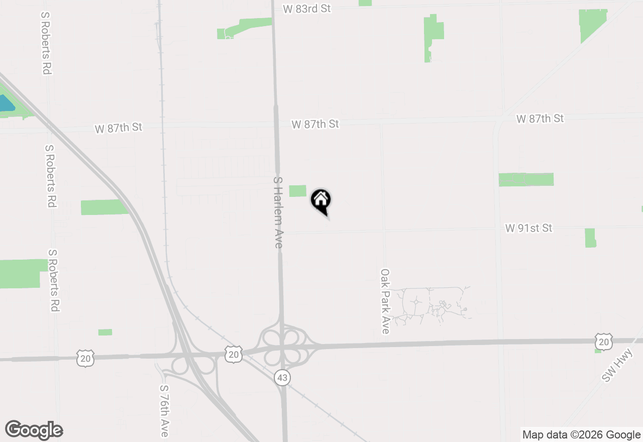 Map of 9042 Fairlane Drive, Bridgeview, IL 60455