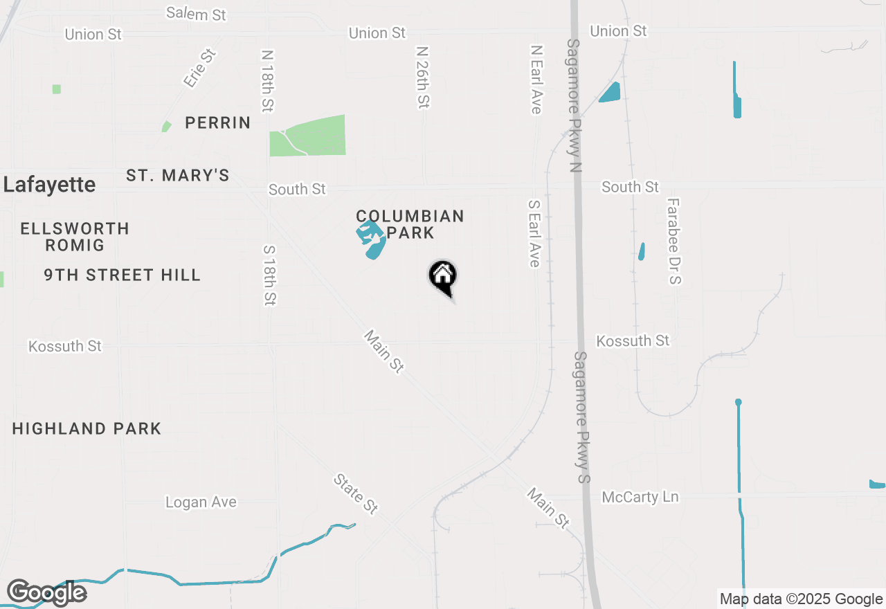 Map of 536 S 27th Street, Lafayette, IN 47904