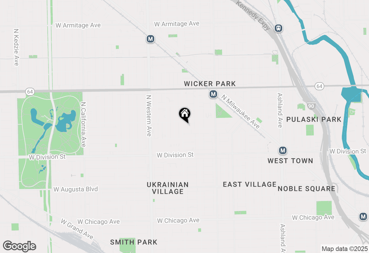 Map of 1343 N Leavitt Street, Chicago, IL 60622