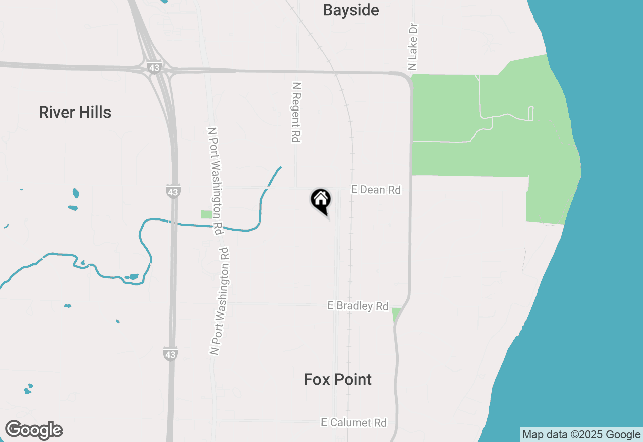 Map of 412 E Spooner Rd, Fox Point, WI 53217