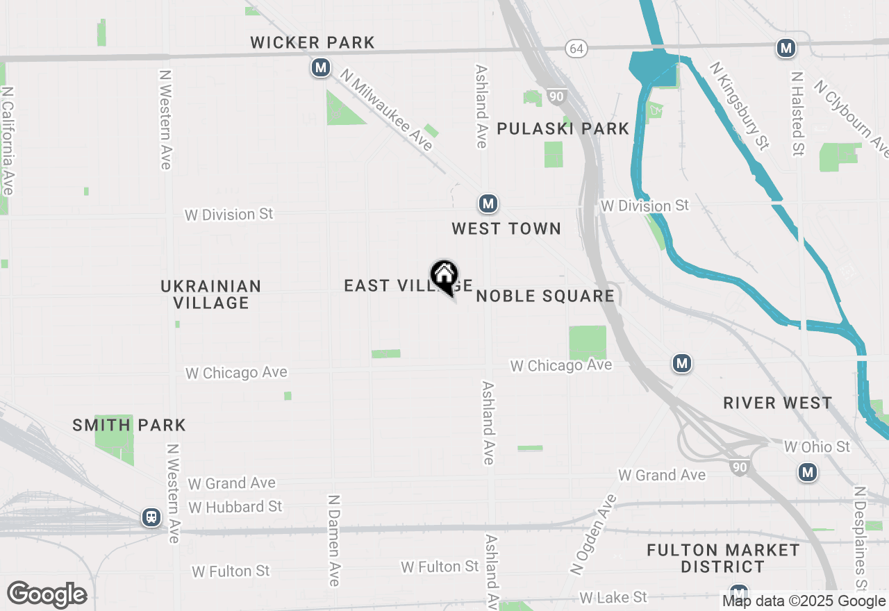 Map of 910 N Paulina Street #1R, Chicago, IL 60622