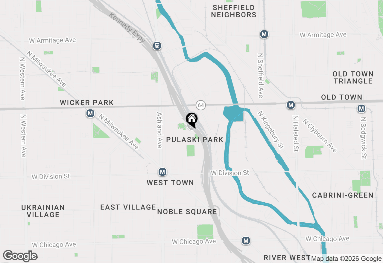 Map of 1422 N Noble Street #2N, Chicago, IL 60642
