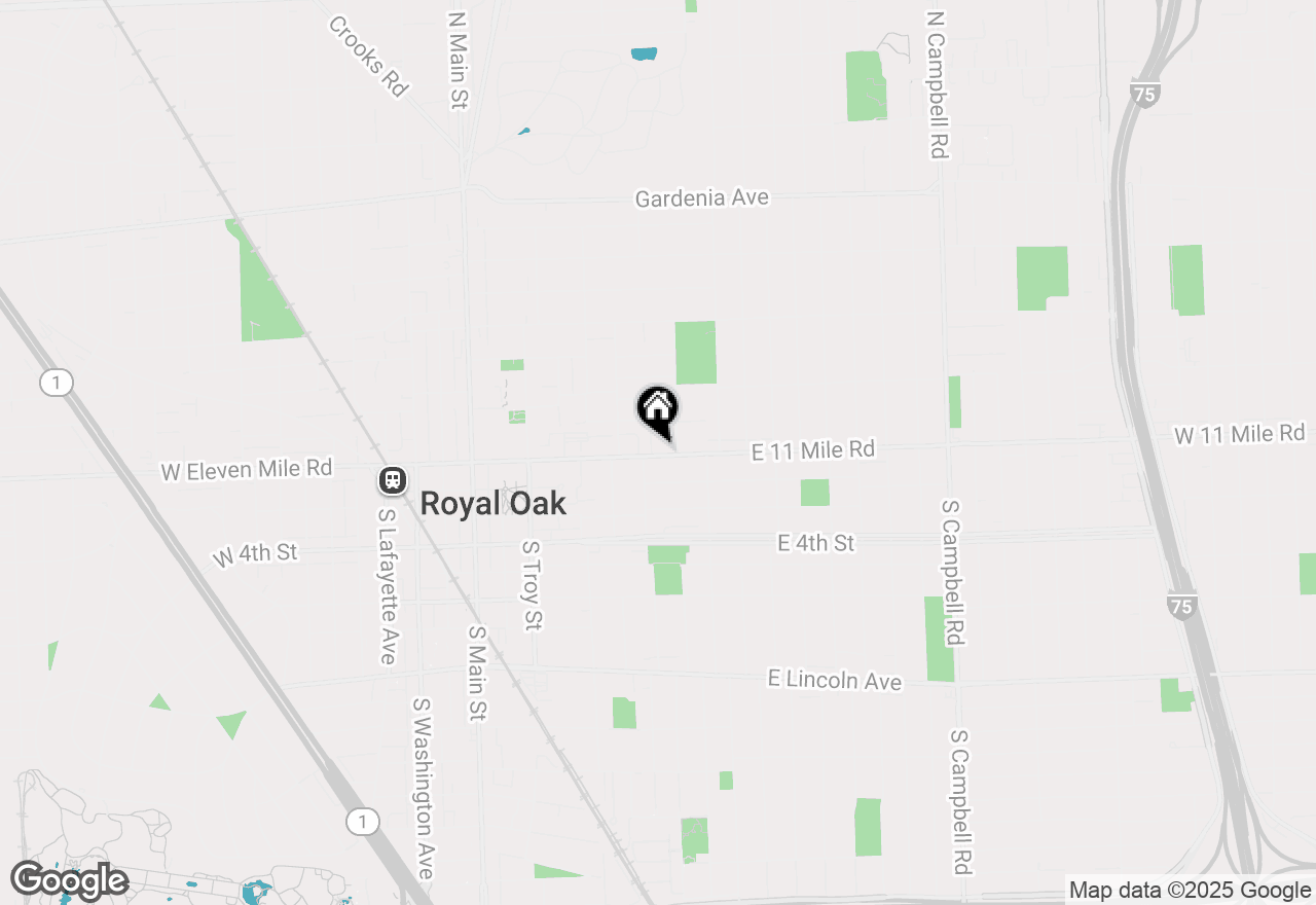 Map of 709 E 11 Mile Road, Royal Oak, MI 48067