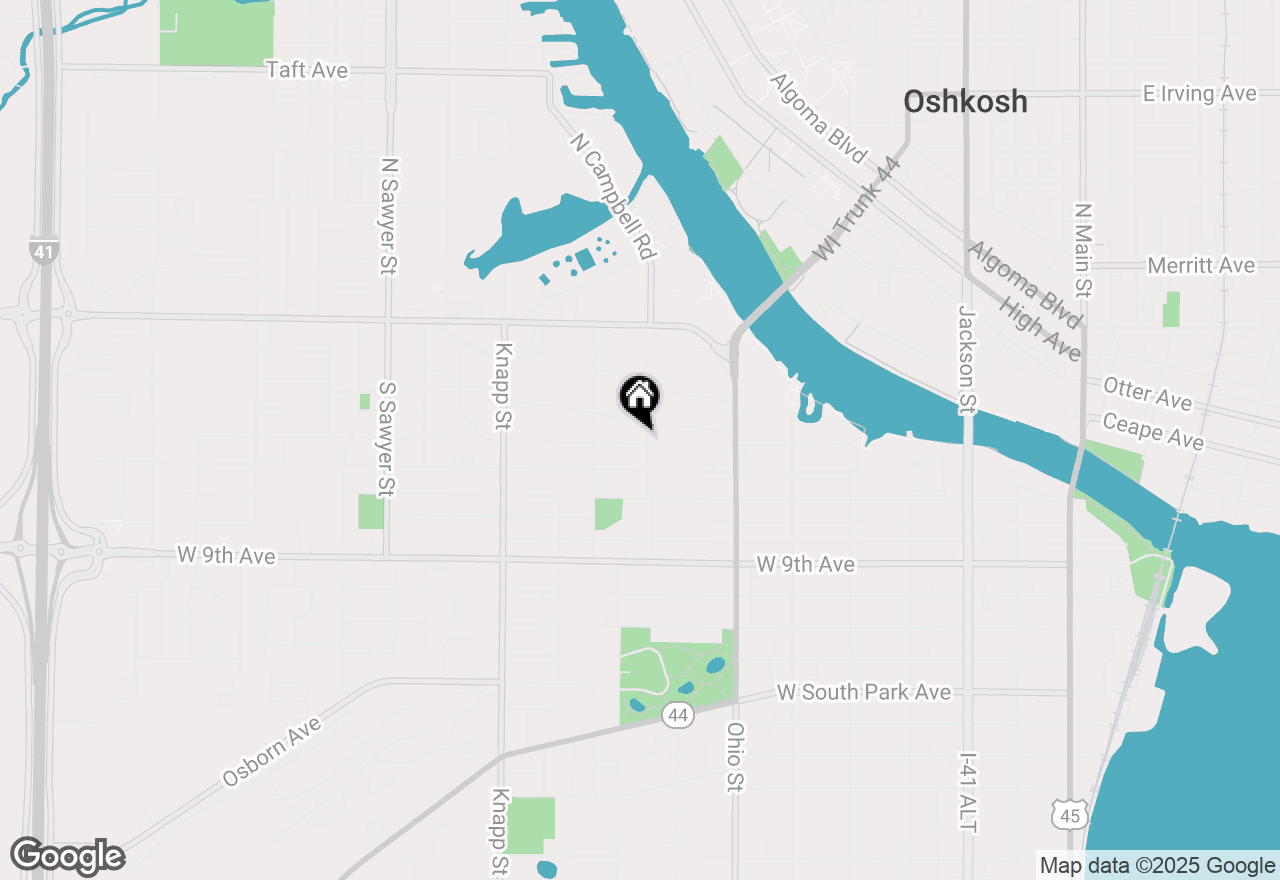 Map of 704 Bismarck Ave, Oshkosh, WI 54902