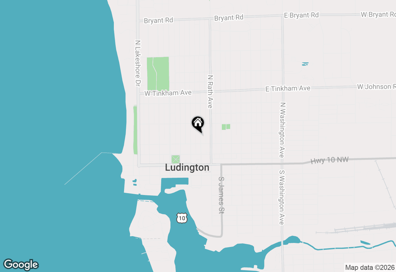 Map of 309 N Robert Street, Ludington, MI 49431