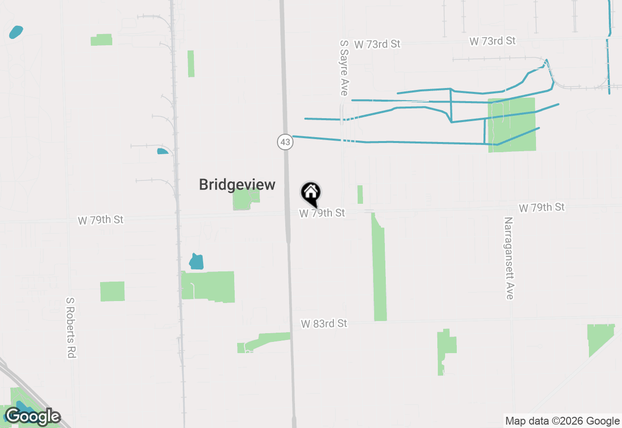 Map of 7107 W 79th Street, Burbank, IL 60459