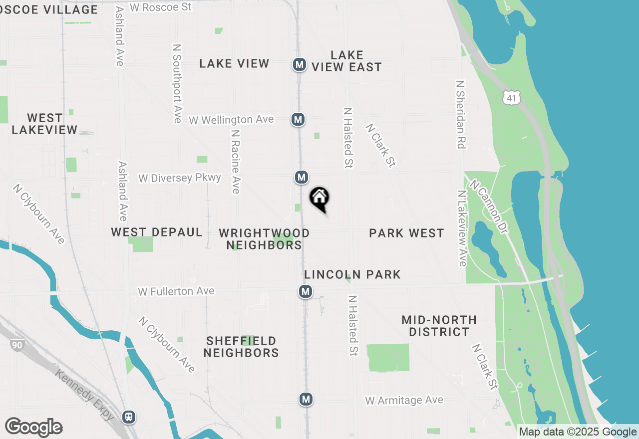 Map of 2624 N Mildred Avenue, Chicago, IL 60614