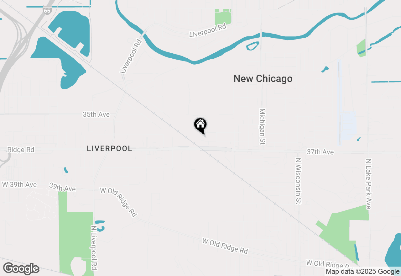 Map of 33 E 36th Place, Hobart, IN 46342