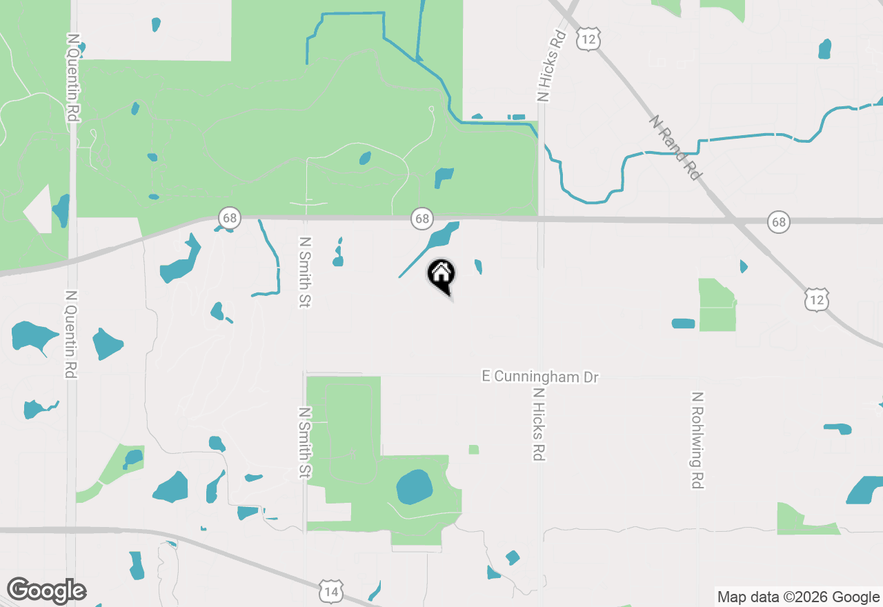 Map of 107 E Home Avenue, Palatine, IL 60067