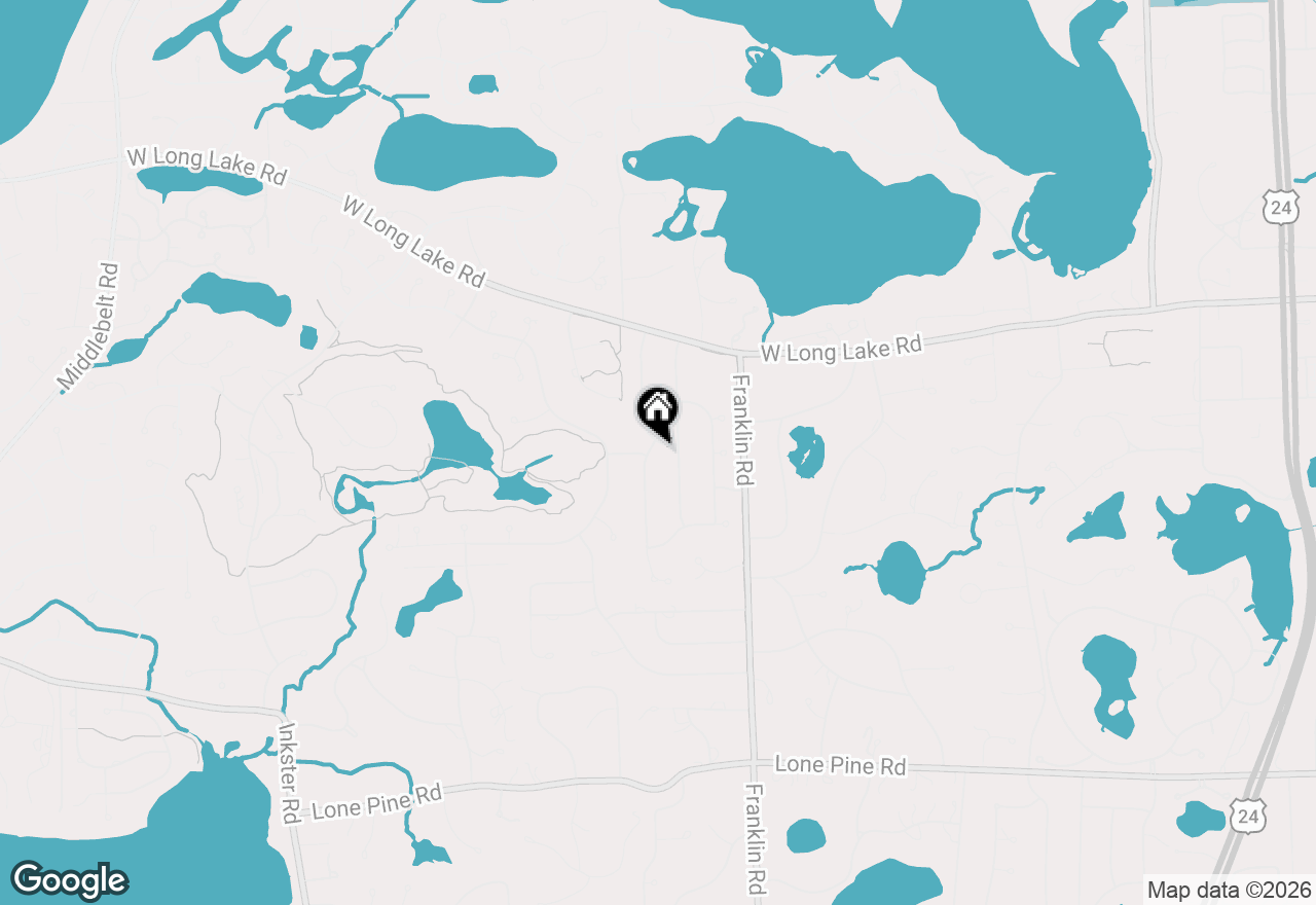 Map of 4217 Covered Bridge Road, Bloomfield Hills, MI 48302